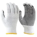 Poly Cotton Knitted Polka Dot Gloves