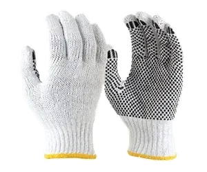 Poly Cotton Knitted Polka Dot Gloves