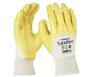 Sandfire Yellow Nitrile Dipped Jersey Gloves